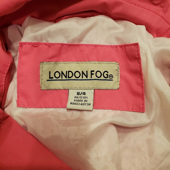 London Fog Pink Raincoat with Sparkling Buttons - Picture 11 of 13